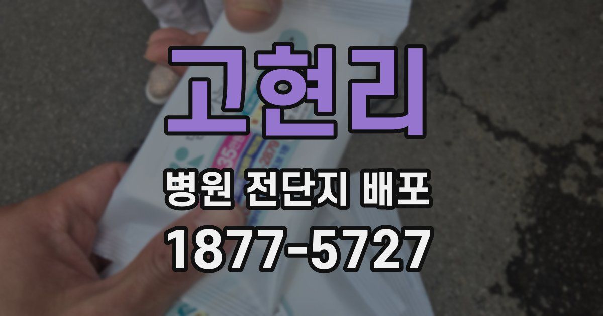 고현리 병원 전단지 배포
