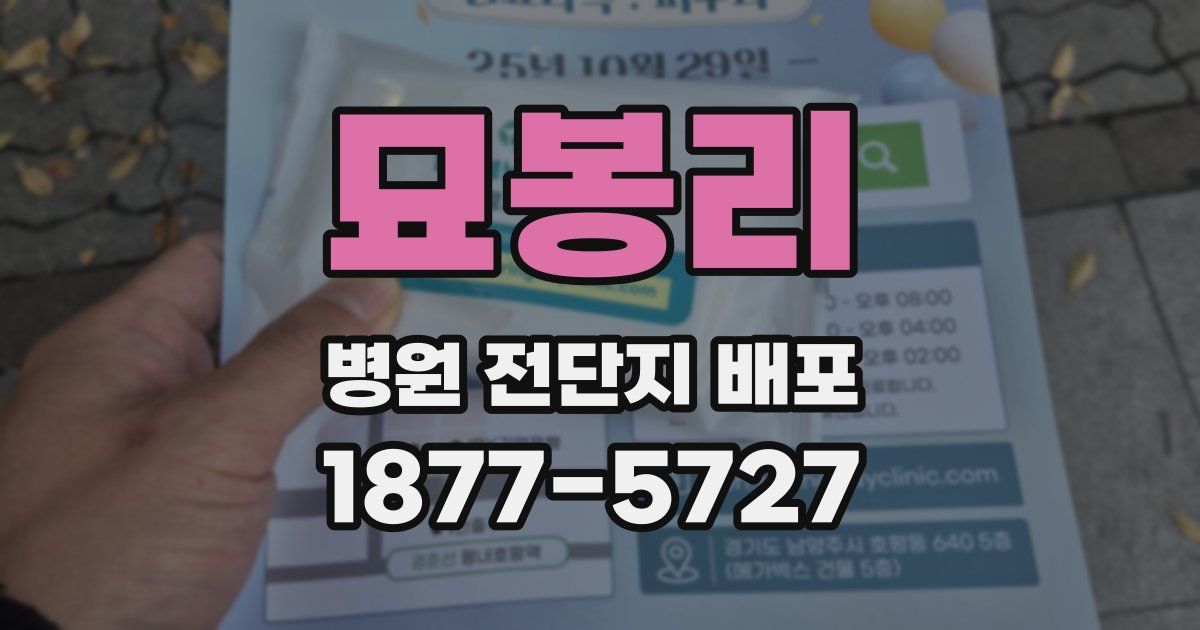 묘봉리 병원 전단지 배포