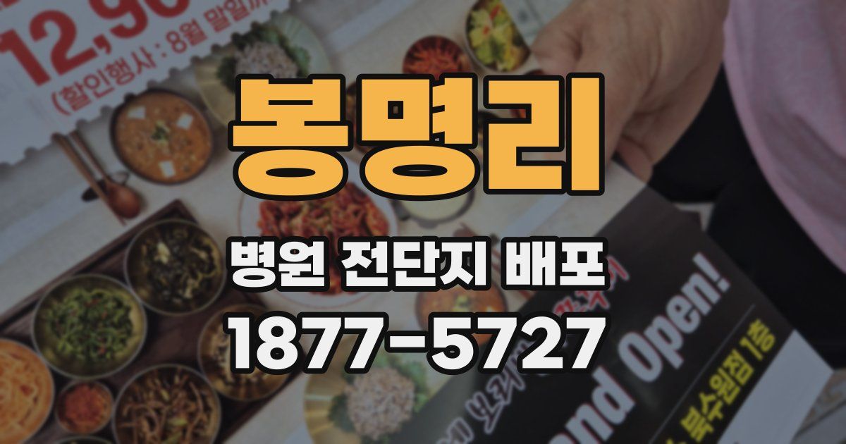 봉명리 병원 전단지 배포