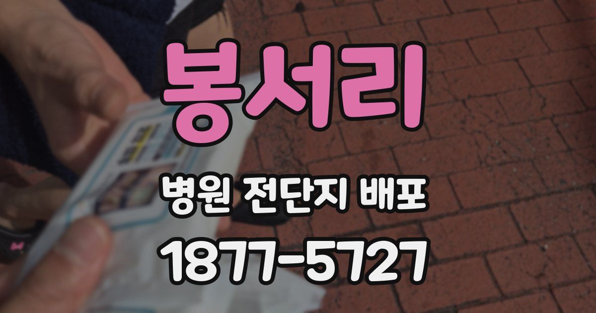 봉서리 병원 전단지 배포