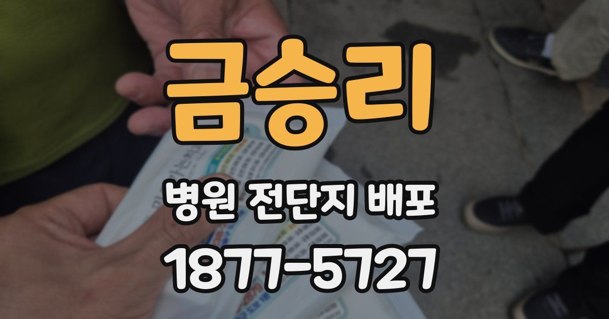 금승리 병원 전단지 배포