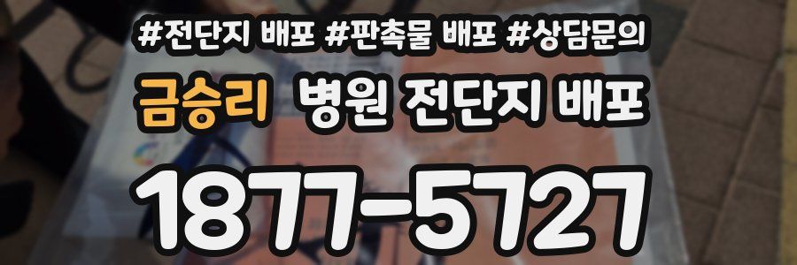 금승리 병원 전단지 배포
