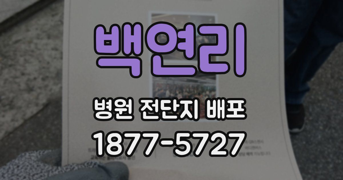 백연리 병원 전단지 배포
