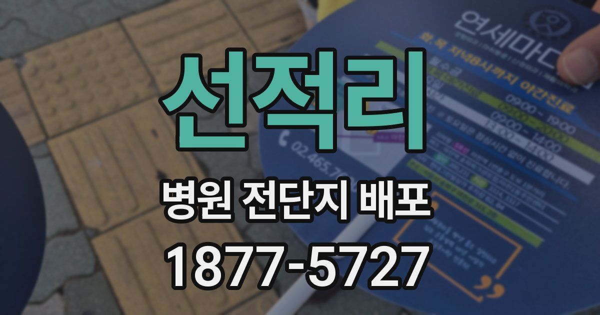 선적리 병원 전단지 배포