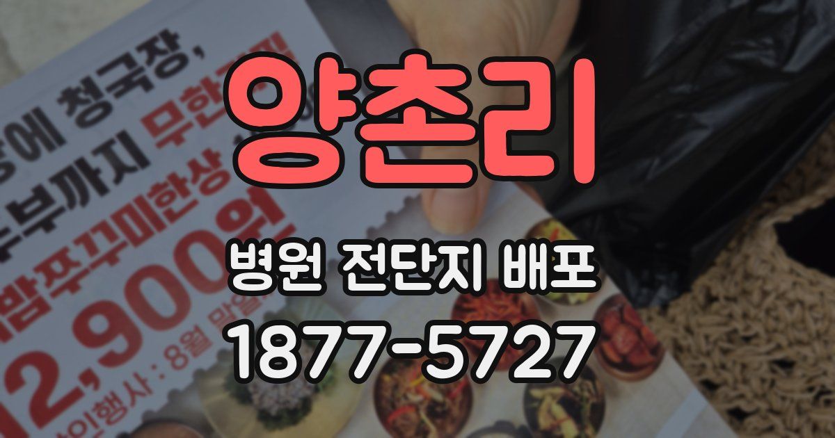 양촌리 병원 전단지 배포
