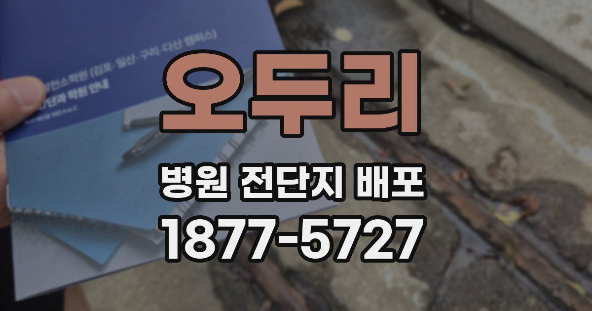오두리 병원 전단지 배포