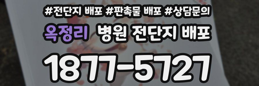 옥정리 병원 전단지 배포