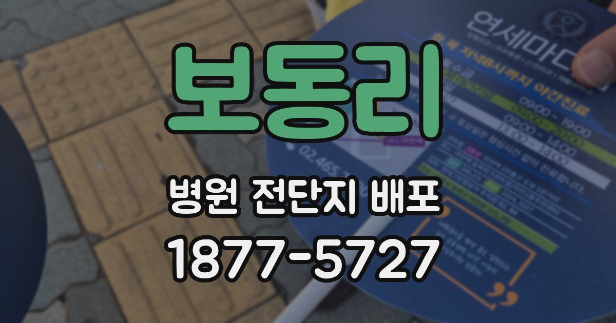 보동리 병원 전단지 배포