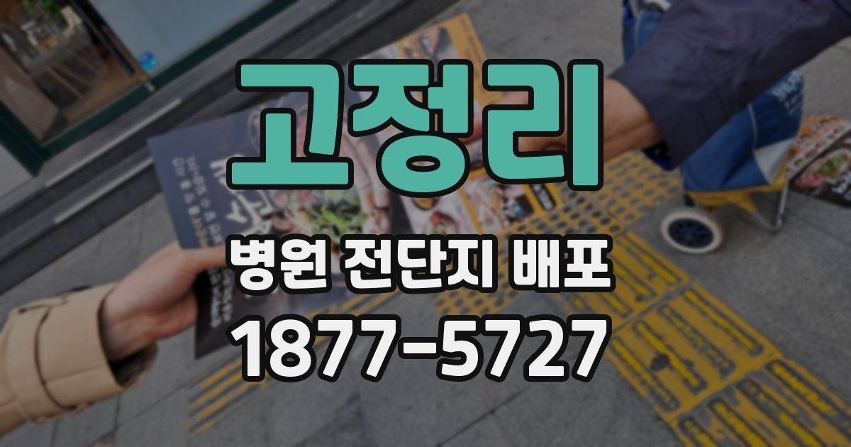 고정리 병원 전단지 배포