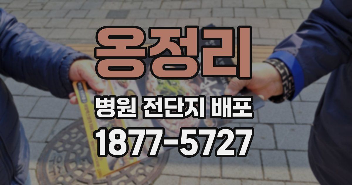 옹정리 병원 전단지 배포