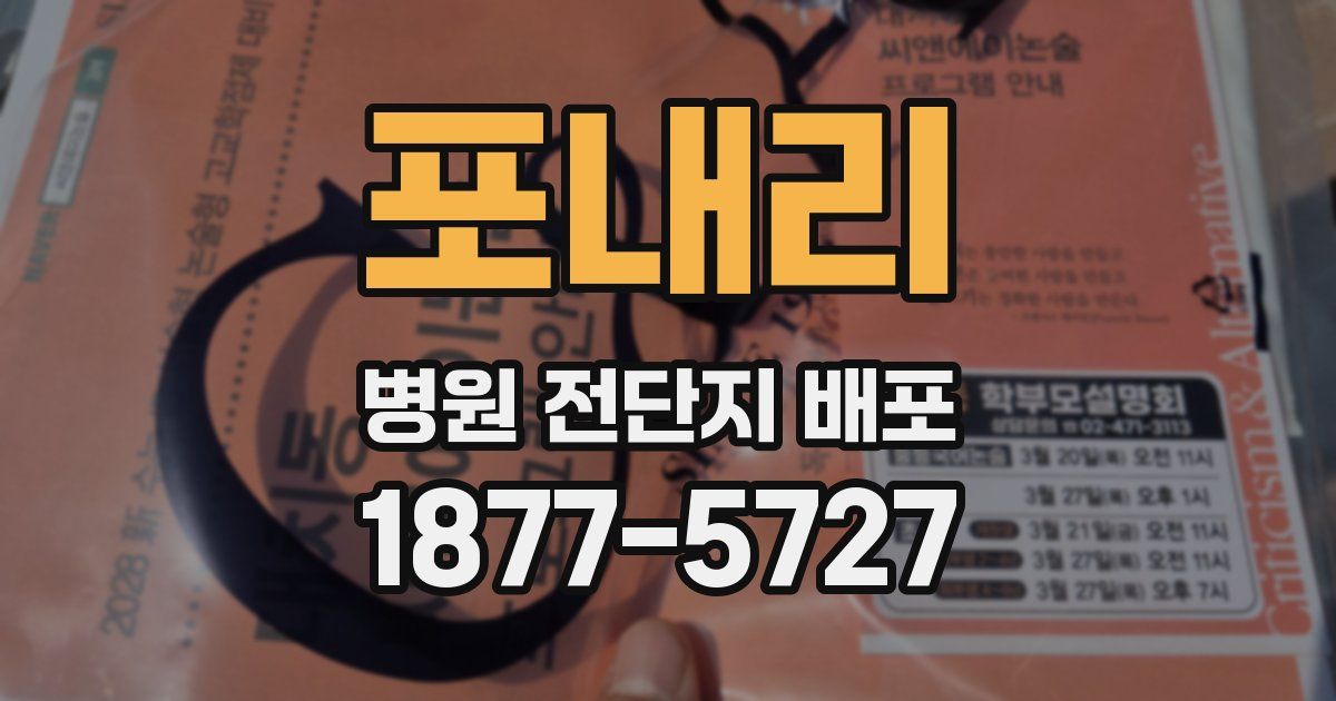 포내리 병원 전단지 배포