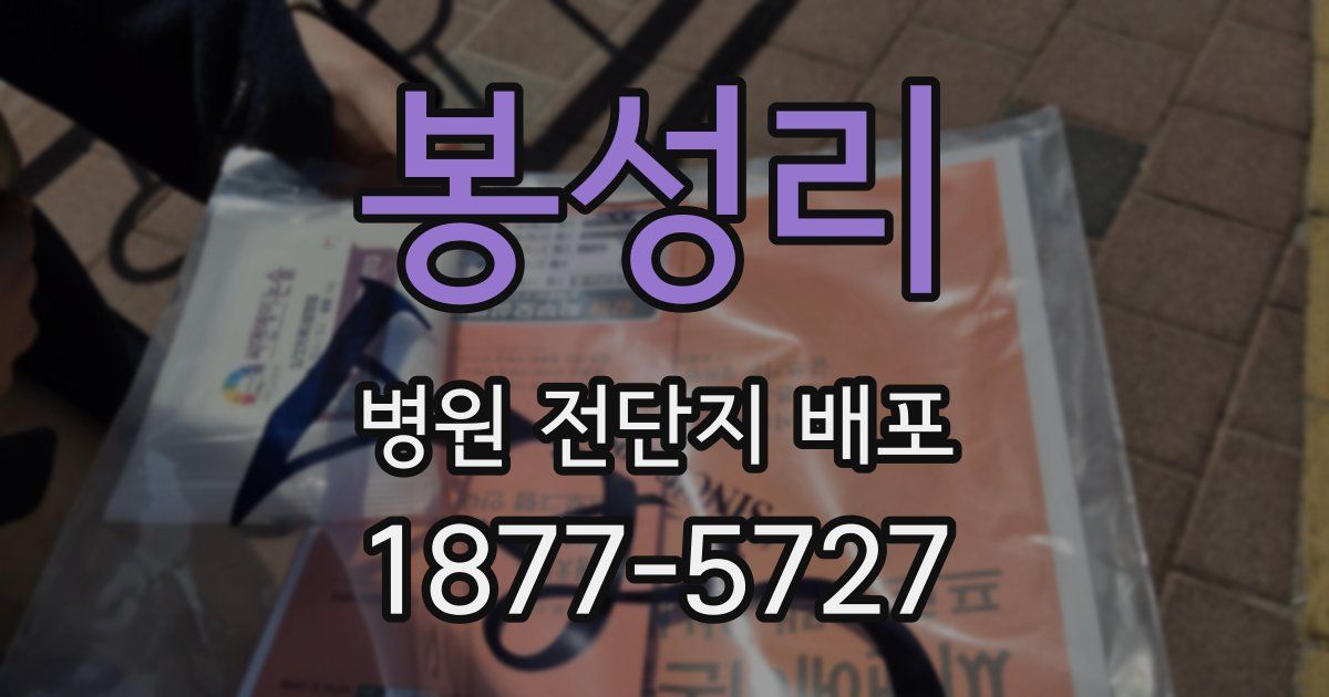 봉성리 병원 전단지 배포