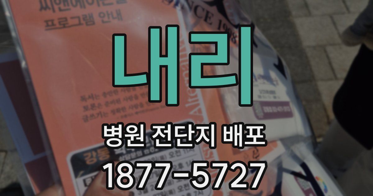 내리 병원 전단지 배포