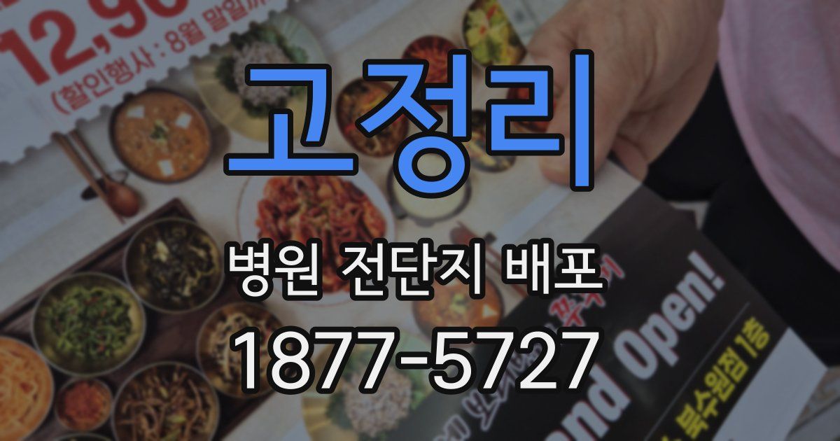 고정리 병원 전단지 배포