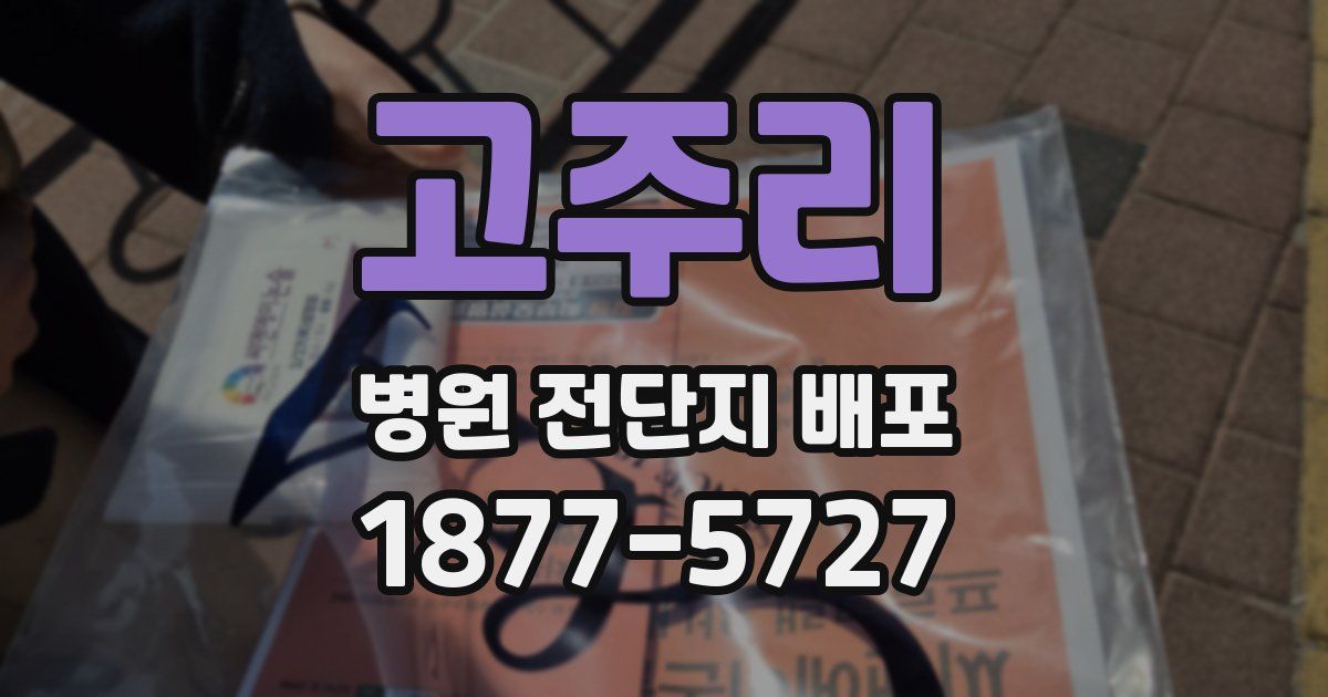 고주리 병원 전단지 배포