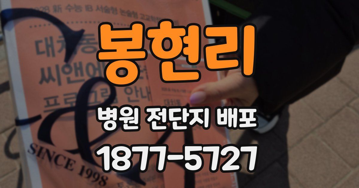 봉현리 병원 전단지 배포