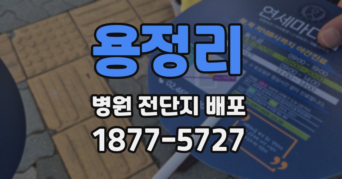 용정리 병원 전단지 배포