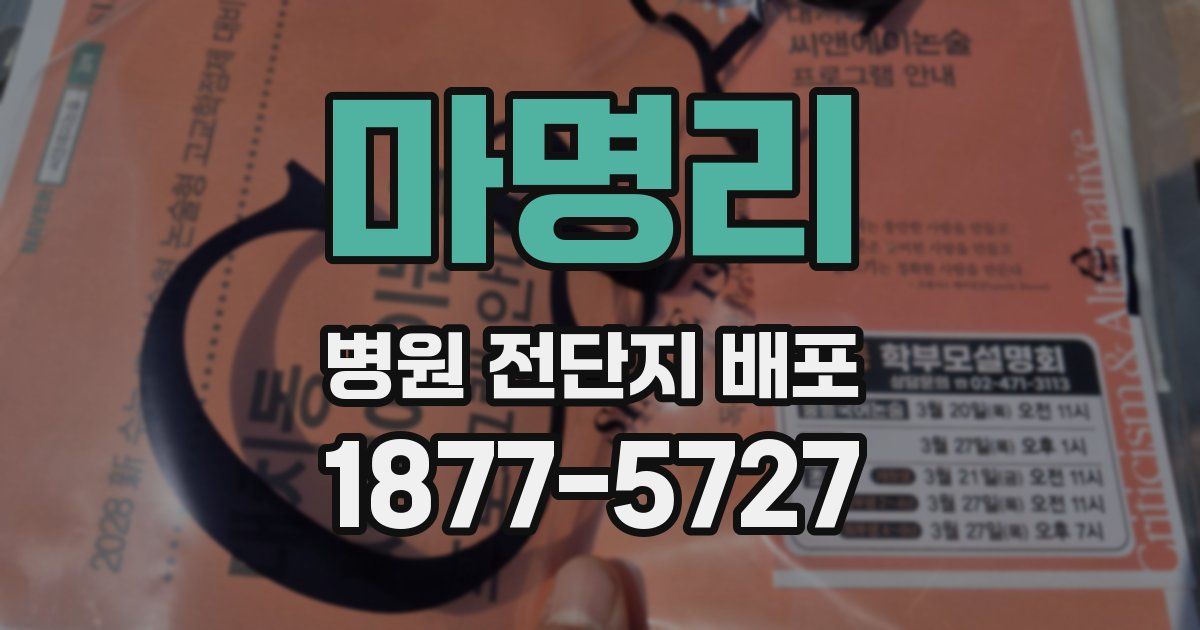 마명리 병원 전단지 배포