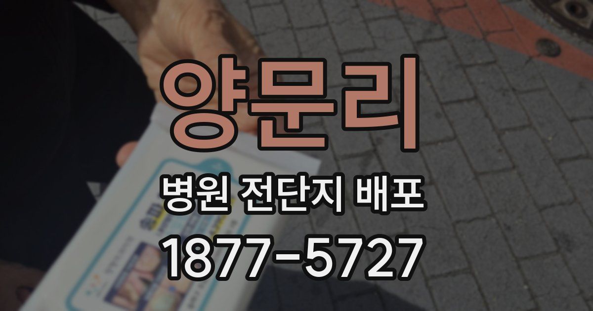 양문리 병원 전단지 배포