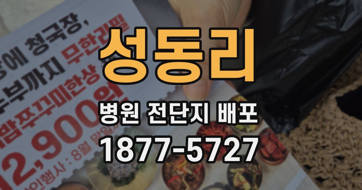 성동리 병원 전단지 배포
