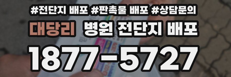 대당리 병원 전단지 배포