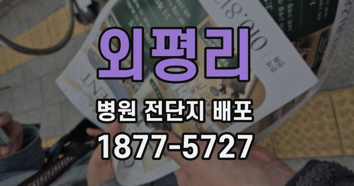 외평리 병원 전단지 배포