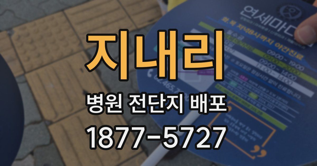 지내리 병원 전단지 배포