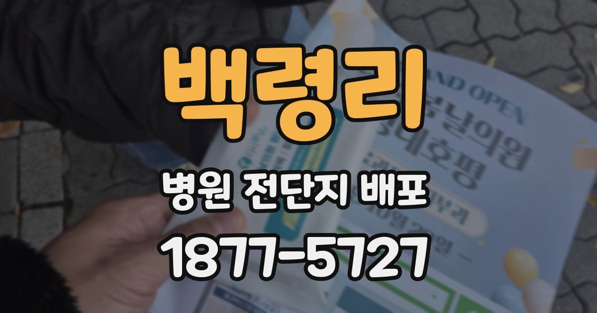 백령리 병원 전단지 배포