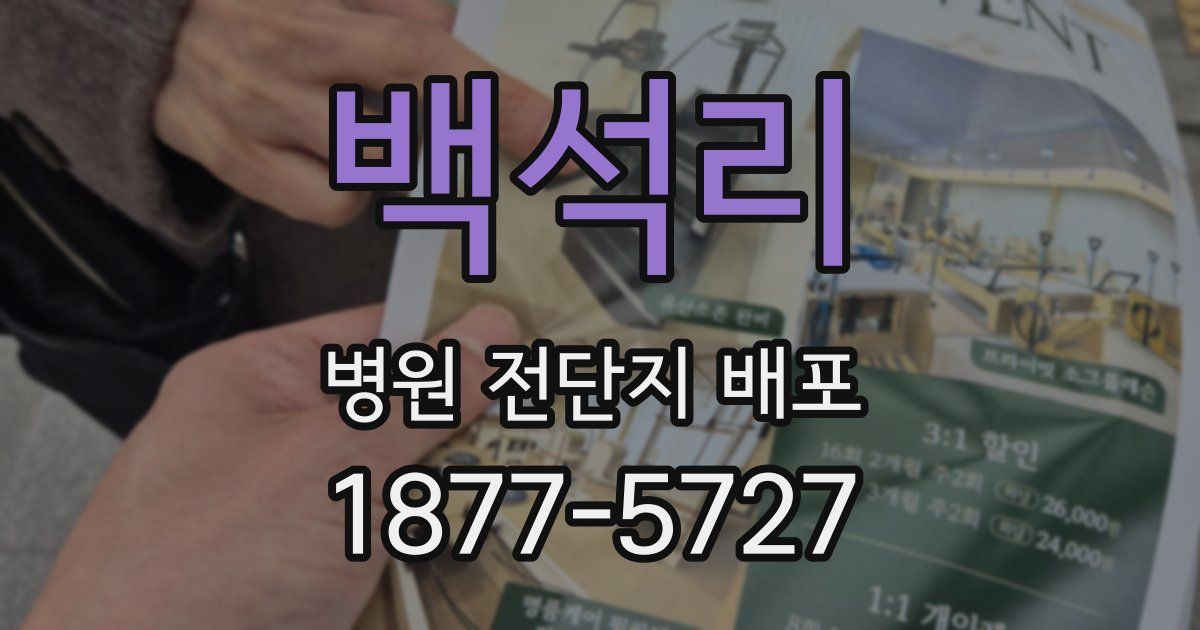 백석리 병원 전단지 배포