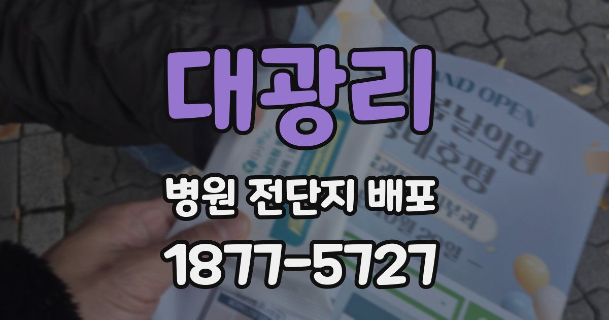 대광리 병원 전단지 배포