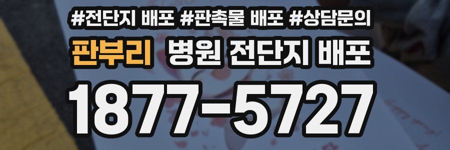 판부리 병원 전단지 배포