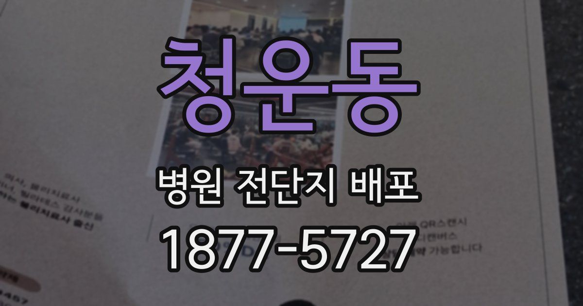 청운동 병원 전단지 배포