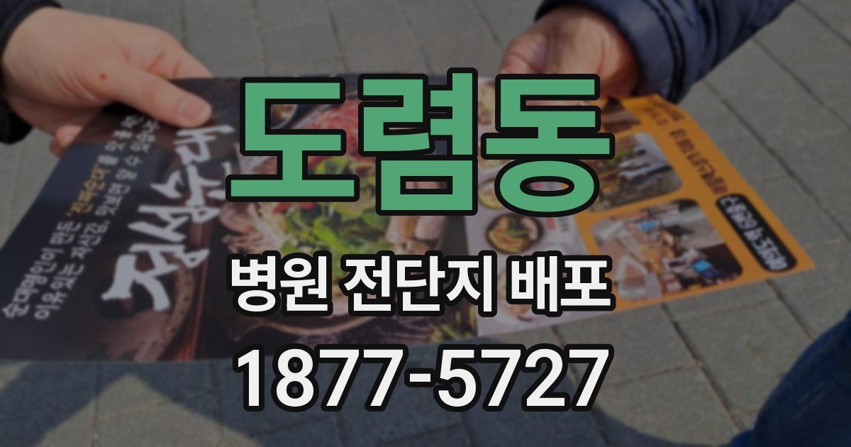 도렴동 병원 전단지 배포
