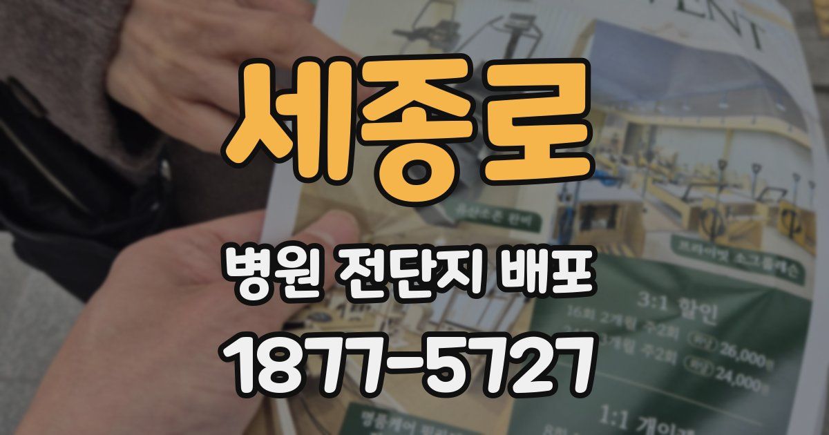 세종로 병원 전단지 배포