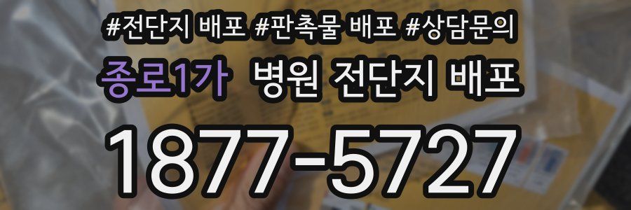 종로1가 병원 전단지 배포