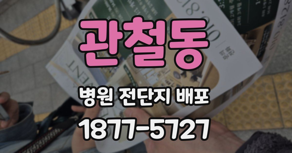 관철동 병원 전단지 배포