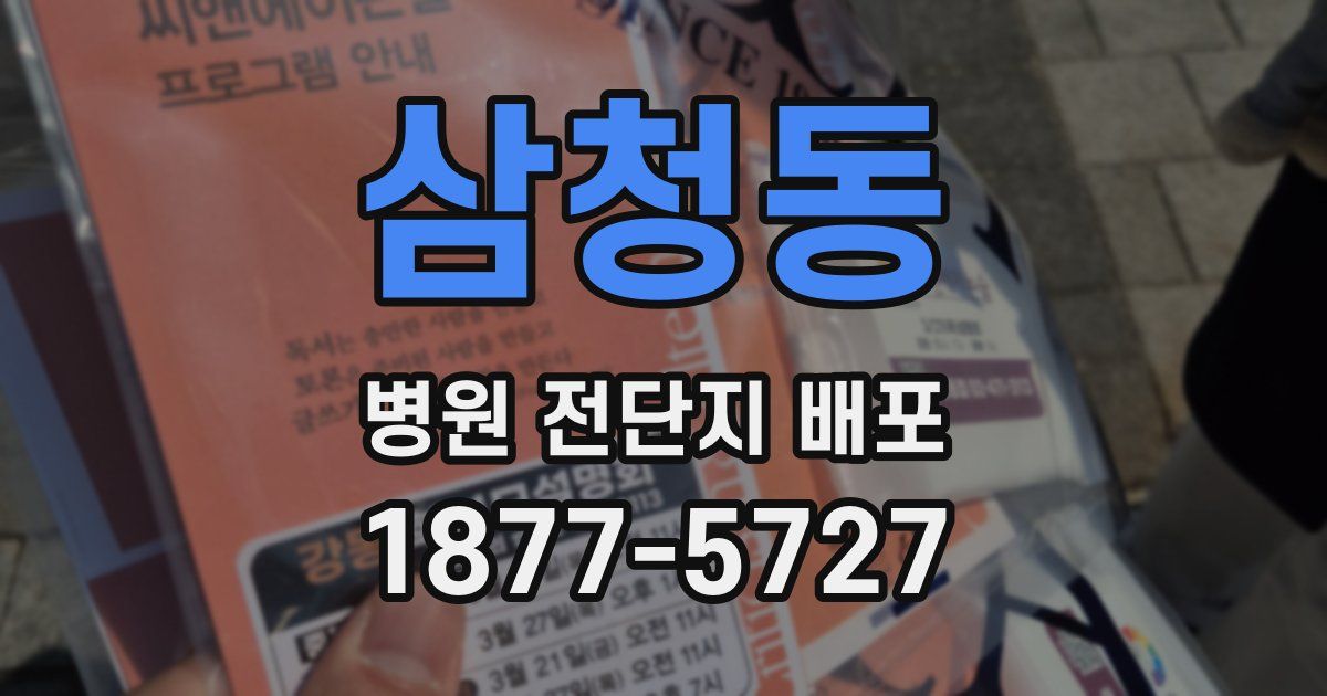 삼청동 병원 전단지 배포