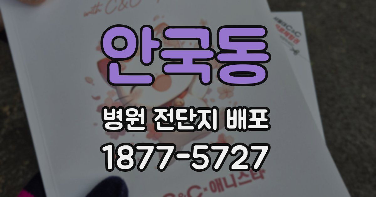안국동 병원 전단지 배포