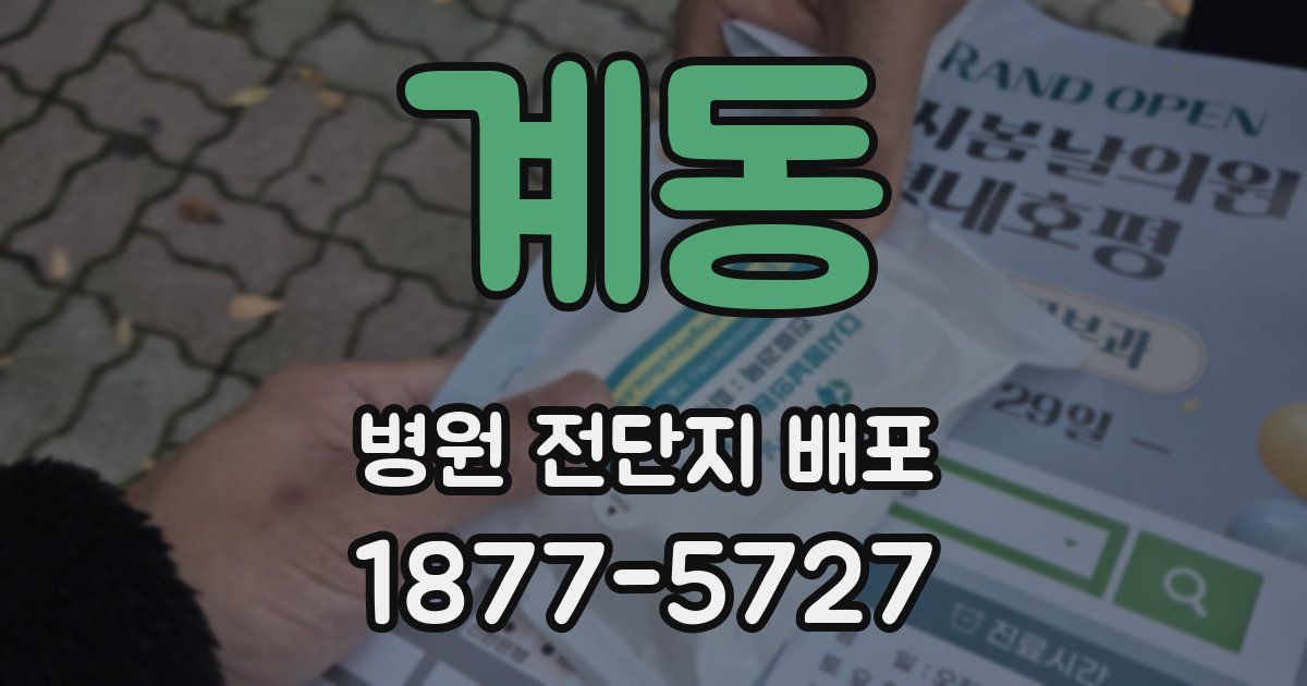 계동 병원 전단지 배포