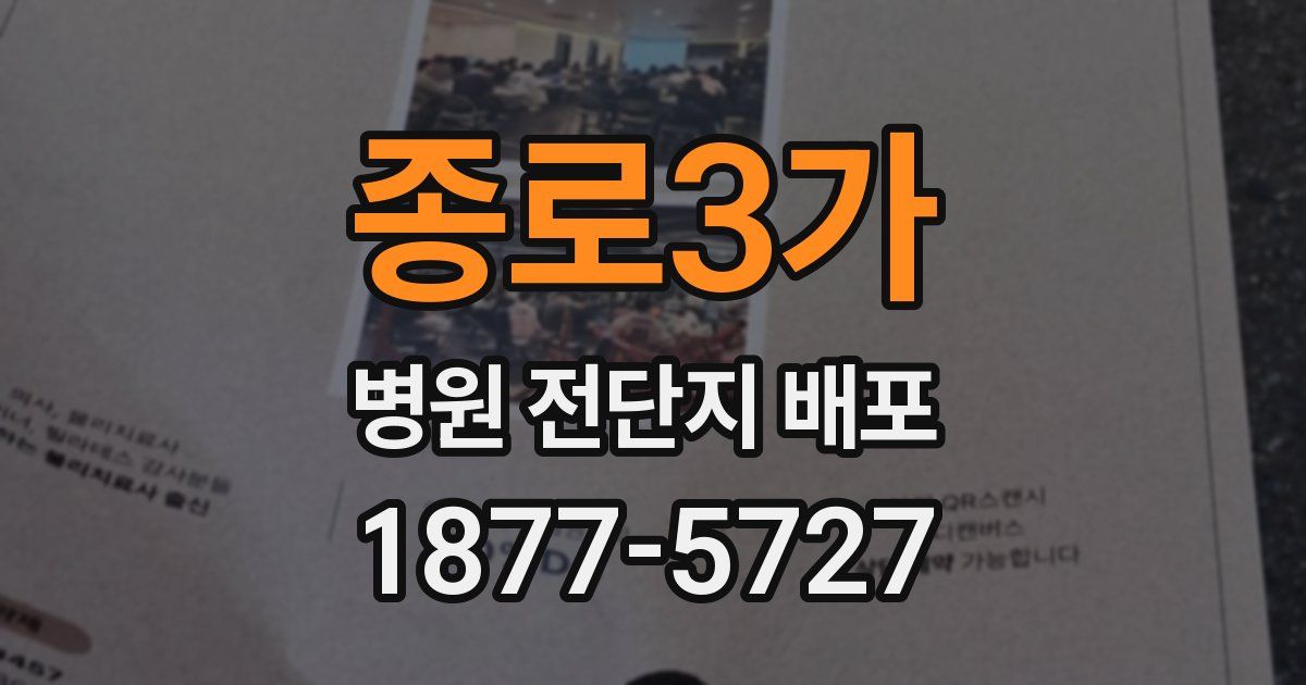 종로3가 병원 전단지 배포