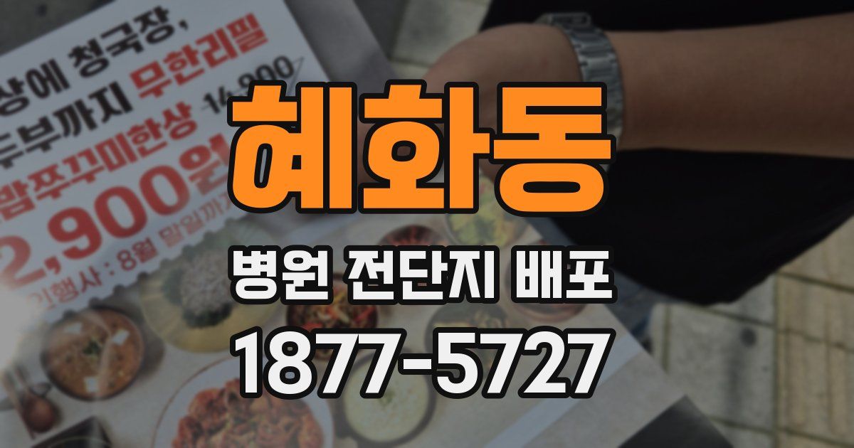 혜화동 병원 전단지 배포
