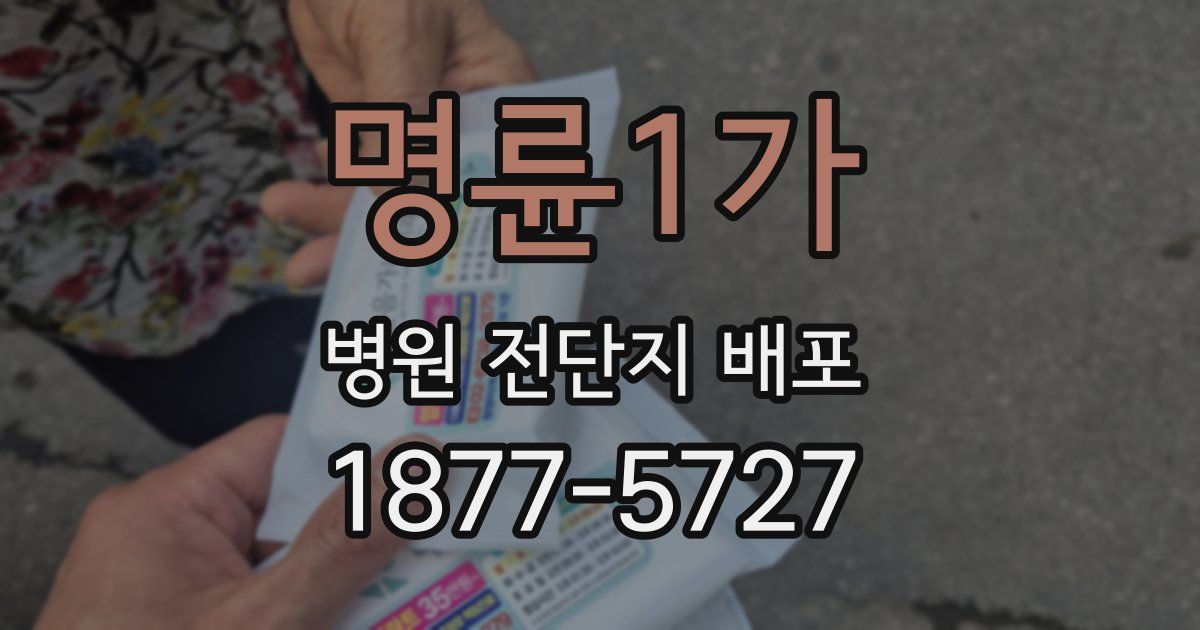 명륜1가 병원 전단지 배포