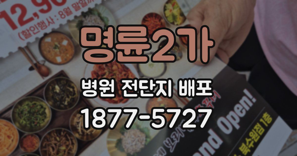 명륜2가 병원 전단지 배포