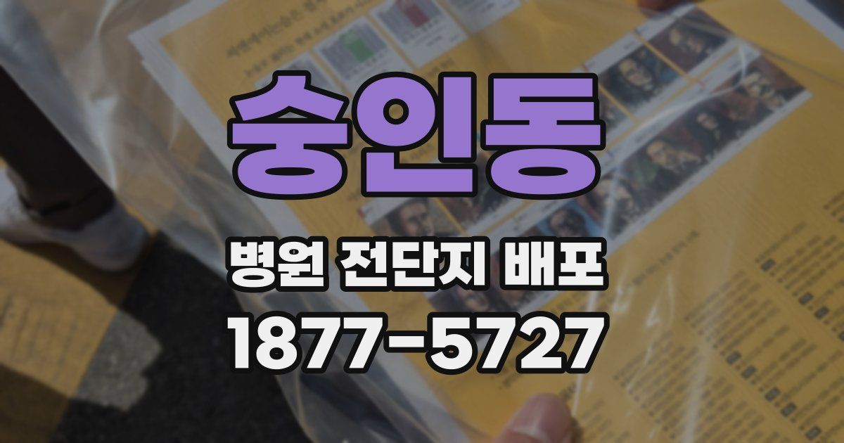 숭인동 병원 전단지 배포
