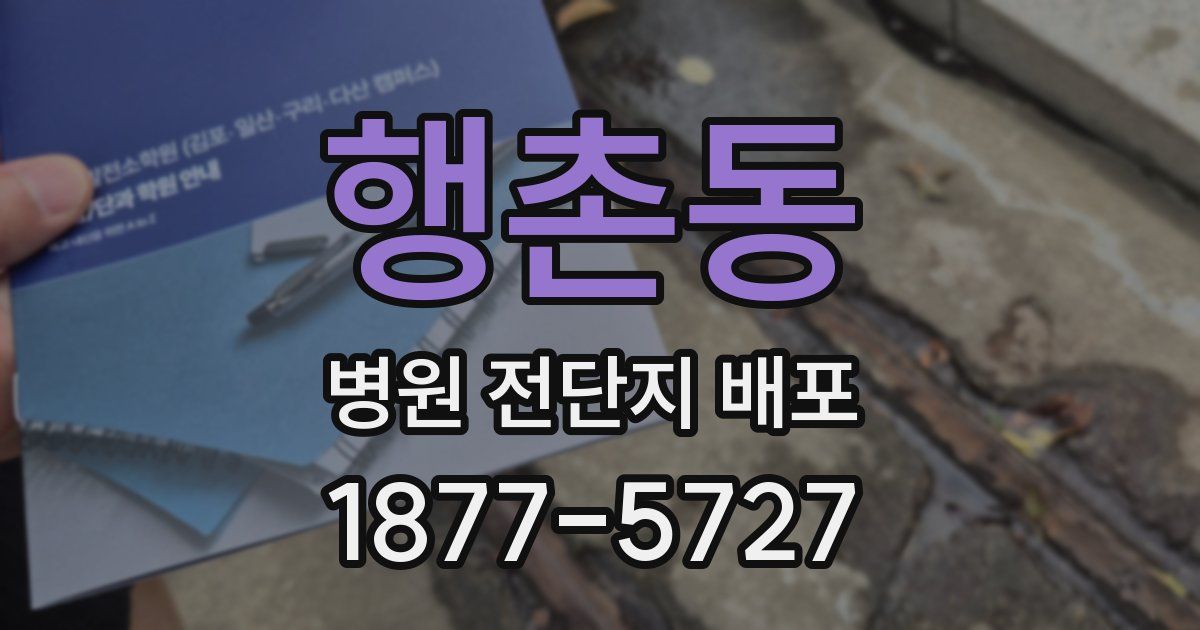 행촌동 병원 전단지 배포