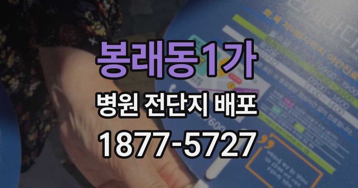 봉래동1가 병원 전단지 배포