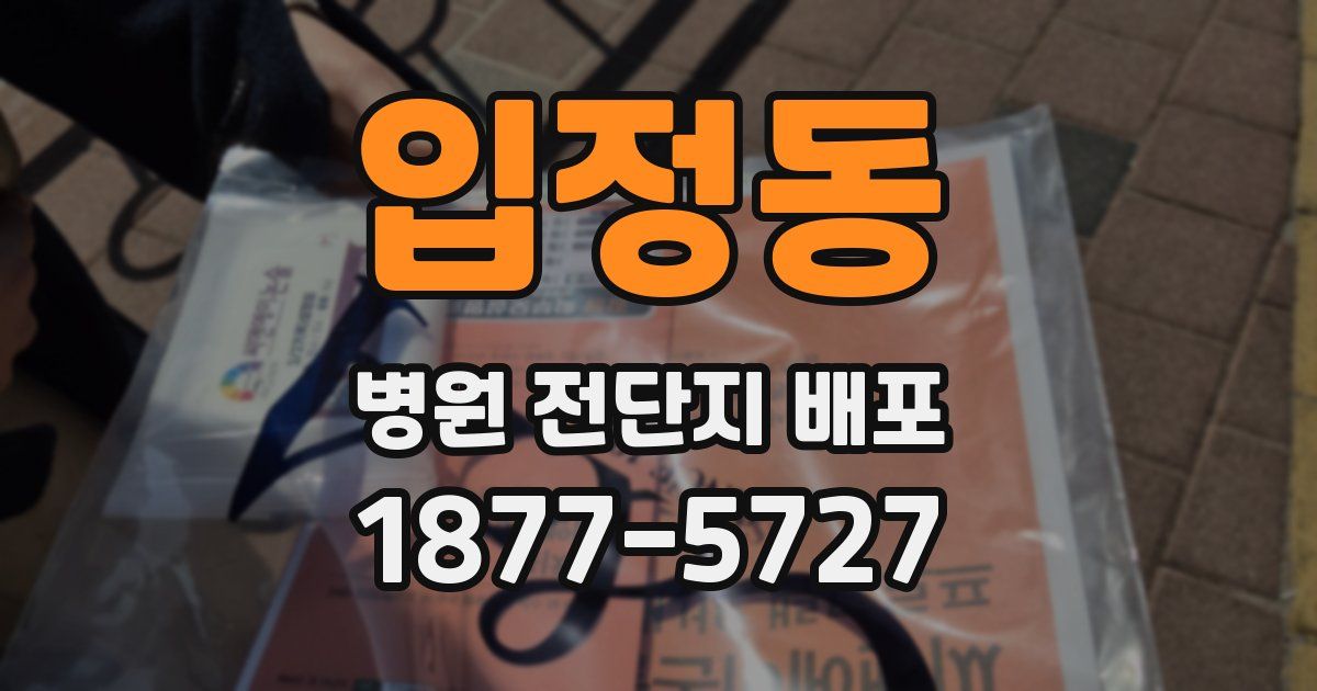입정동 병원 전단지 배포