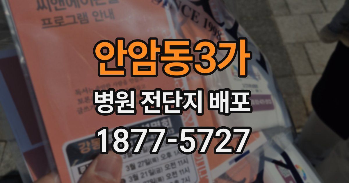 안암동3가 병원 전단지 배포