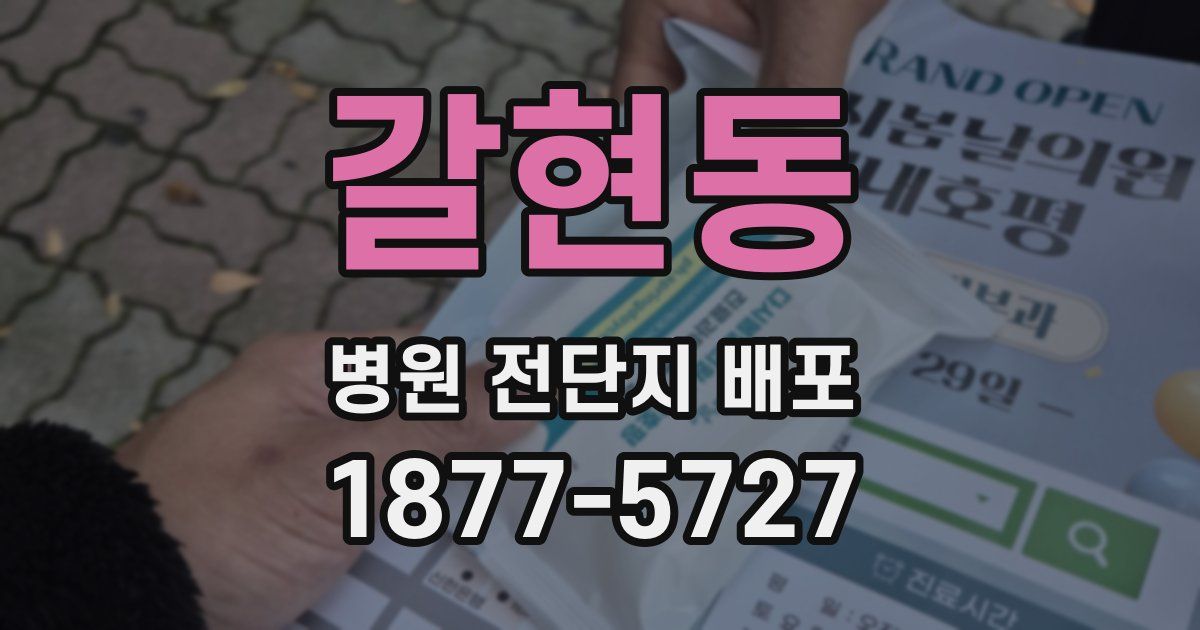갈현동 병원 전단지 배포