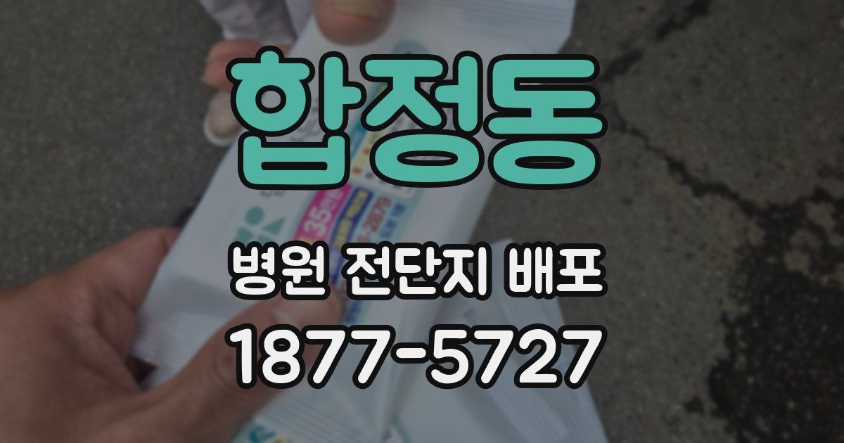 합정동 병원 전단지 배포